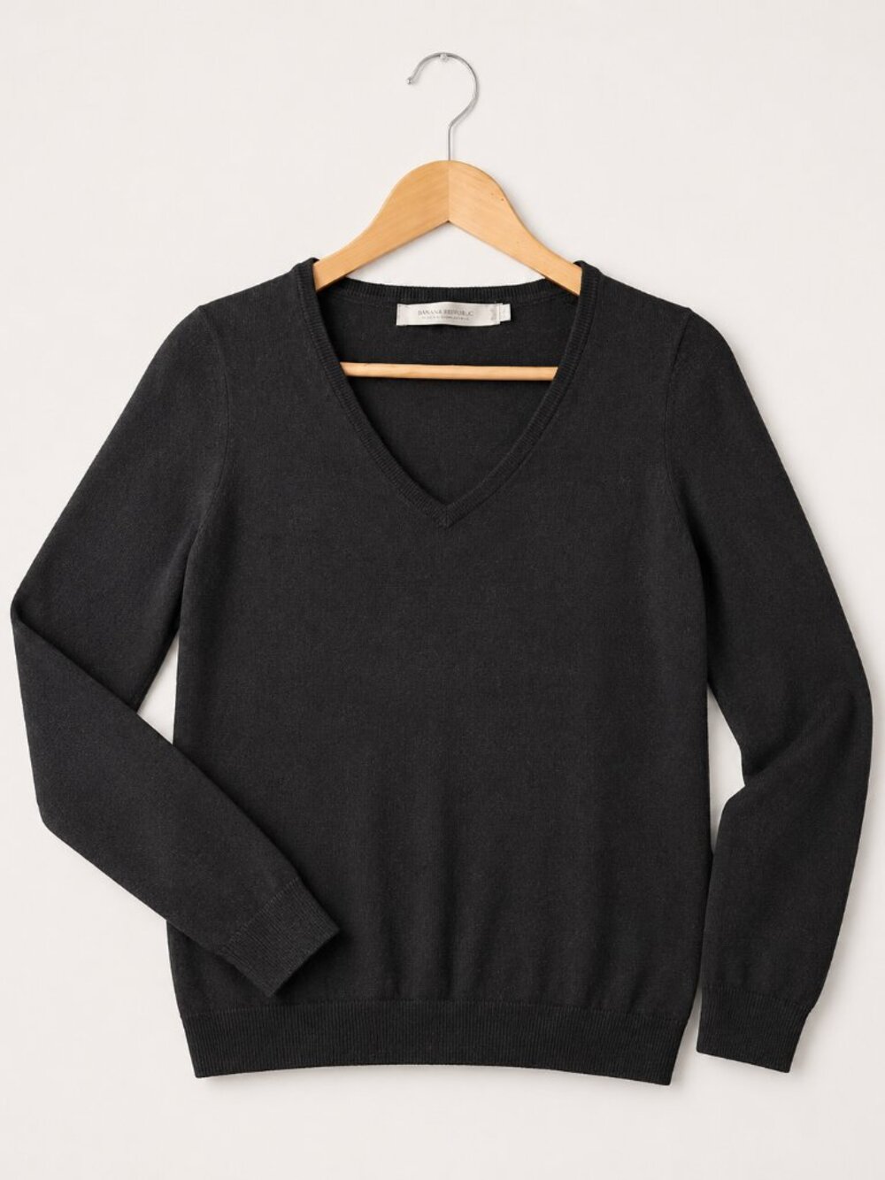 Pure Wool S Sweater Black V-Neck Classic Warm Preppy Academia